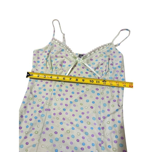 Apt. 9 Pastel Polka Dot Lace Trim Slip Dress Y2K Coquette Nightie Size L - Picture 4 of 5